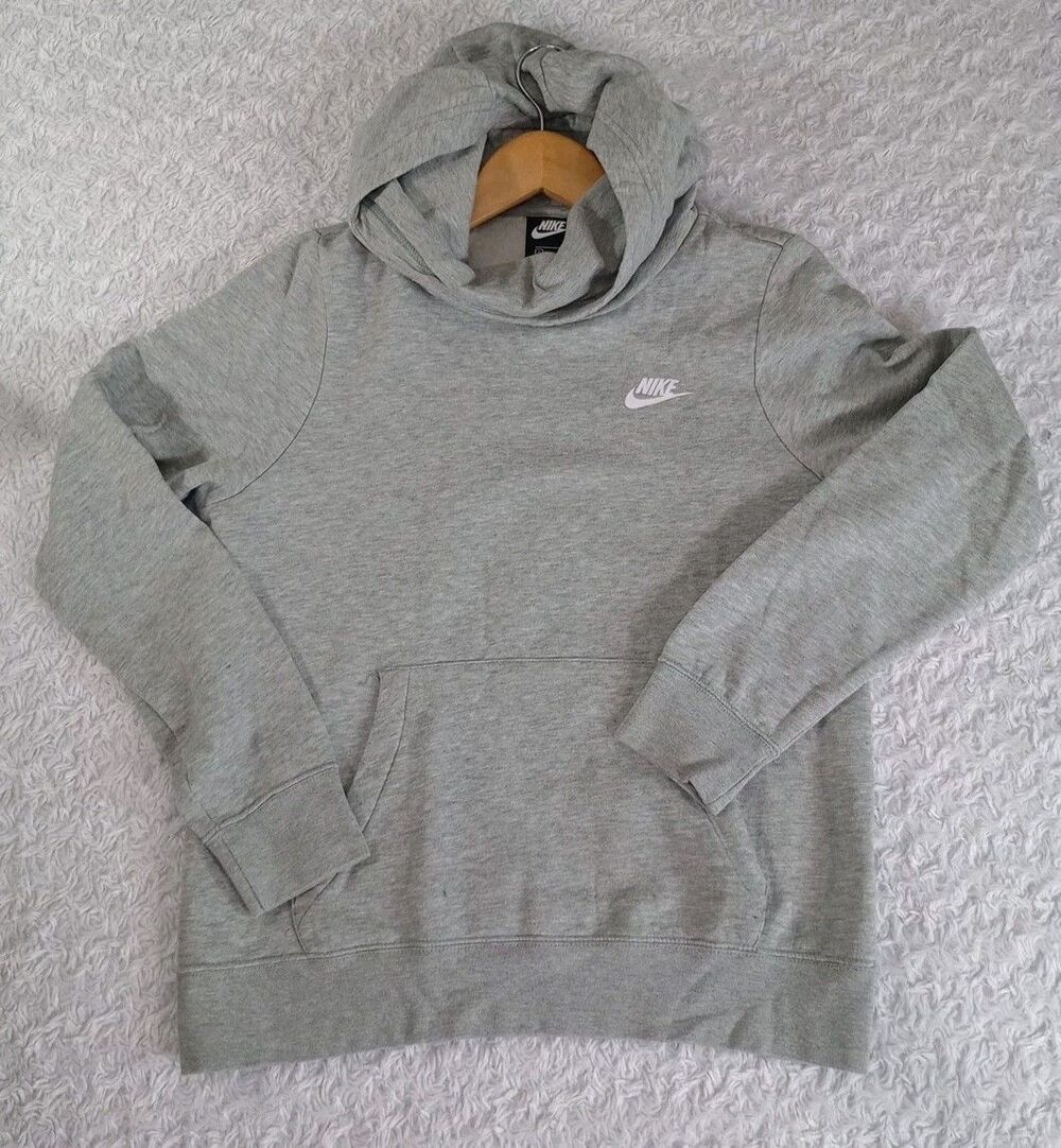 Nike Women S Light Gray Pullover Hoodie Sweater Cowl Neck